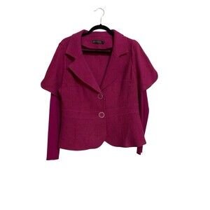 Piccadilly Fashions Boiled Wool Blazer Size S Magenta Pink